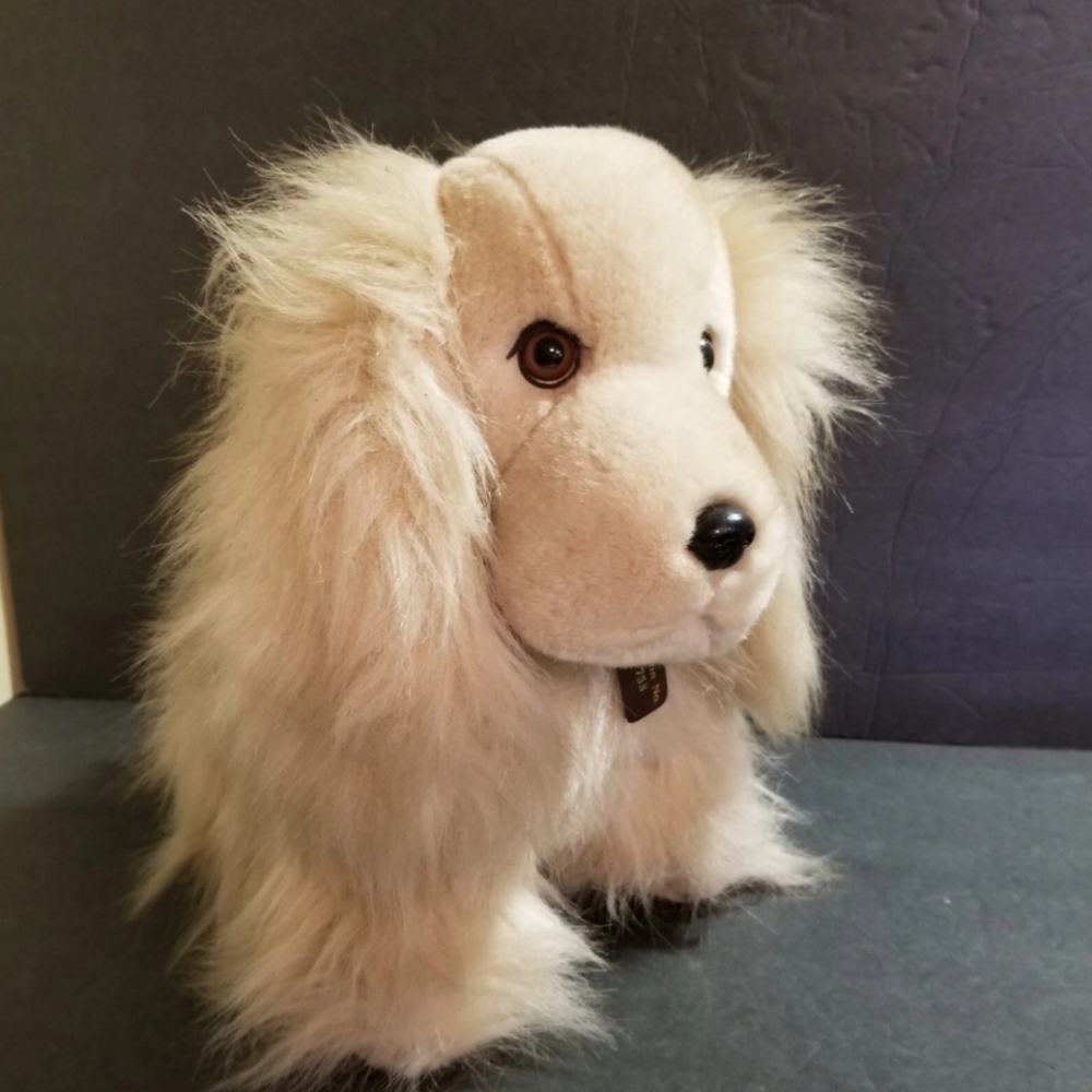 1985 IKC Realistic Polar Plush Cocker Spaniel Long Ear Fluffy Beige/Tan Meduim